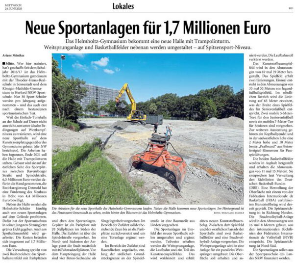 Baubeginn Sporthalle Helmholtz- Gymnasium